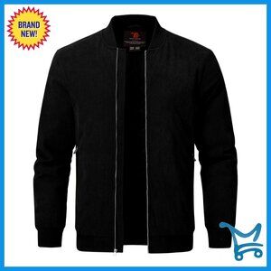 Men's Corduroy Bomber Jacket Quilted Lined Full Zip Winter Coat with Pockets